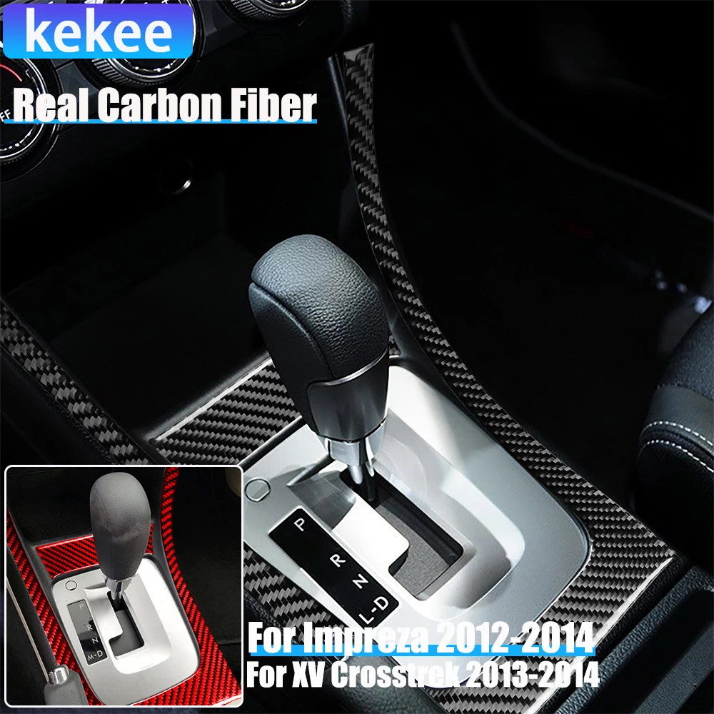 

Real Carbon Fiber Car Accessories Center Console Strip Cover Soft Sticker For Subaru Impreza 2012-2014 XV Crosstrek 2013-2014