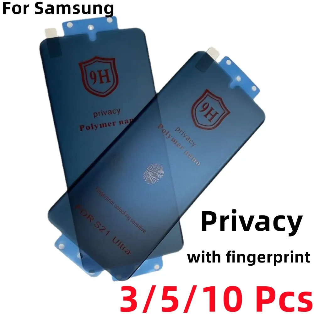 Privacy 9H Polymer Nano Soft Film For Samsung Galaxy S23 S22 S21 S20 Note 20 10 Ultra Plus 5G Anti-Spy Screen Protector + Tools