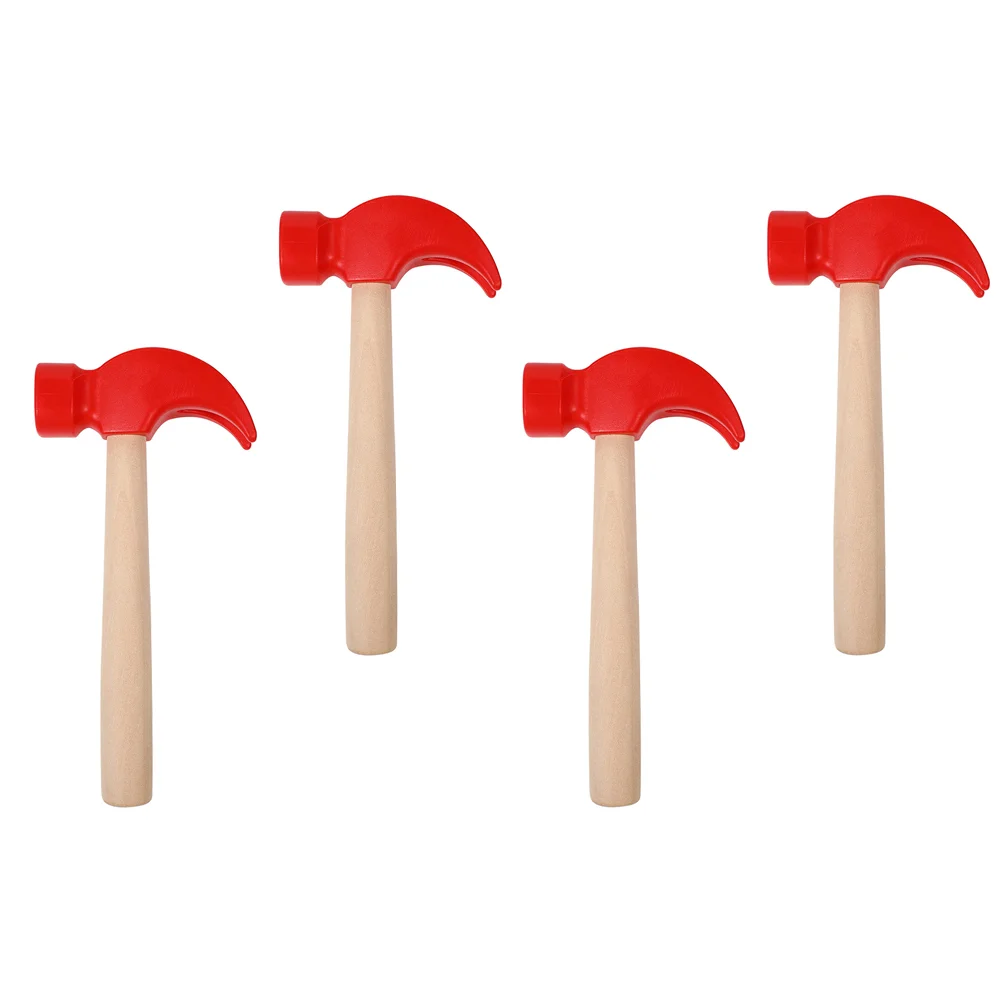 

4 Pcs Dummy Hammer Wooden Toys Kids Simulated Hammers for Toddlers Children Educational Early Baby