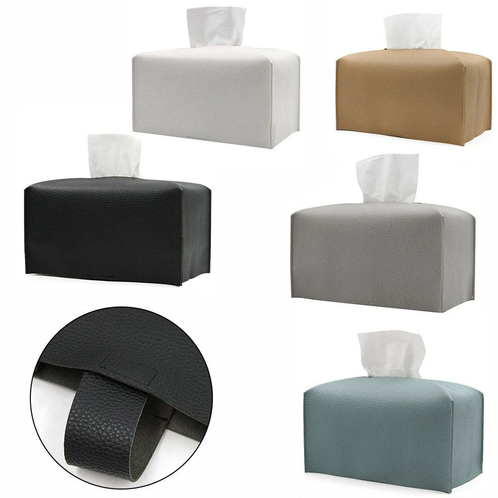 Leather Tissue Box Car Tissue Box Tissues Case Home Living Room Decorations Bedroom Kitchen Desktop Storage Box Napkin Holders