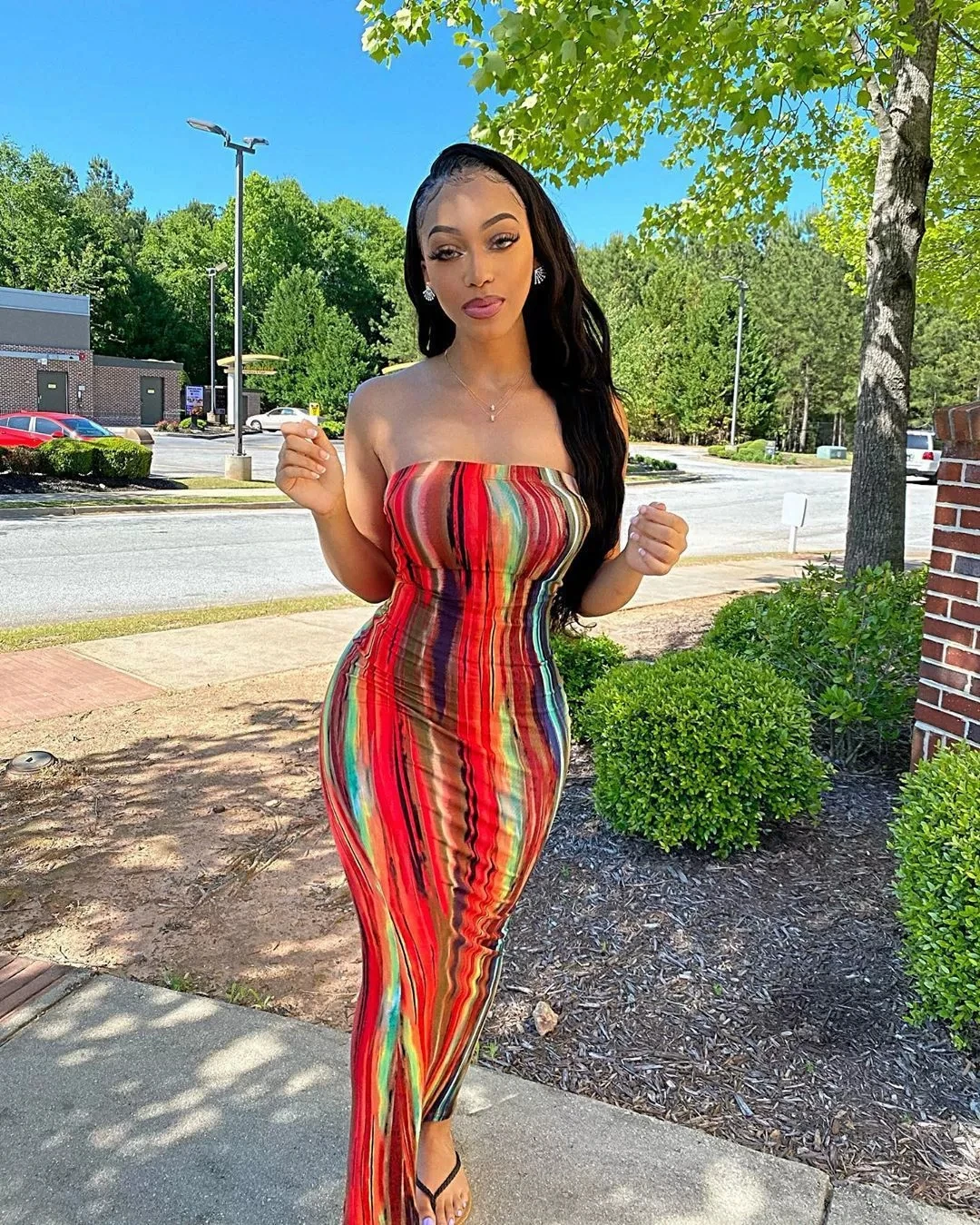 タイダイプリントボディコンドレス,ローカットタイトドレス,Vネック,レディースファッション,気質ストリートウェア,パーティードレス