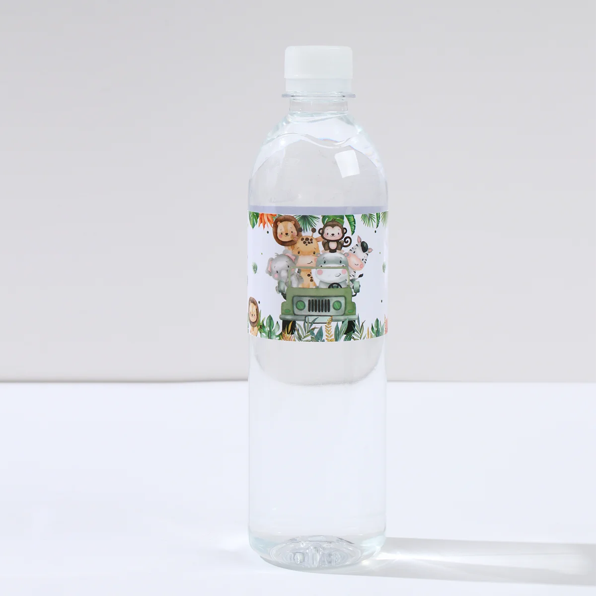 10pcs Jungle Animal Water Bottle Stickers Safari Theme Birthday Party Decoration Kids 1st Birthday Baby Shower Party Supplies