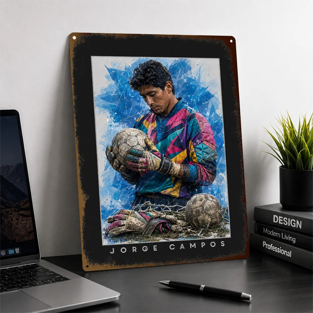 Jorge Campos Football Aluminum Poster Personalized Metal Sign Club Hero Design Wall Art Ideal For Entertainment Space Or Study