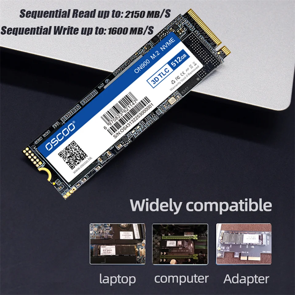 OSCOO NVMe M2 SSD 1TB 512GB 256GB 128GB PCI-e 3.0X4 Solid State