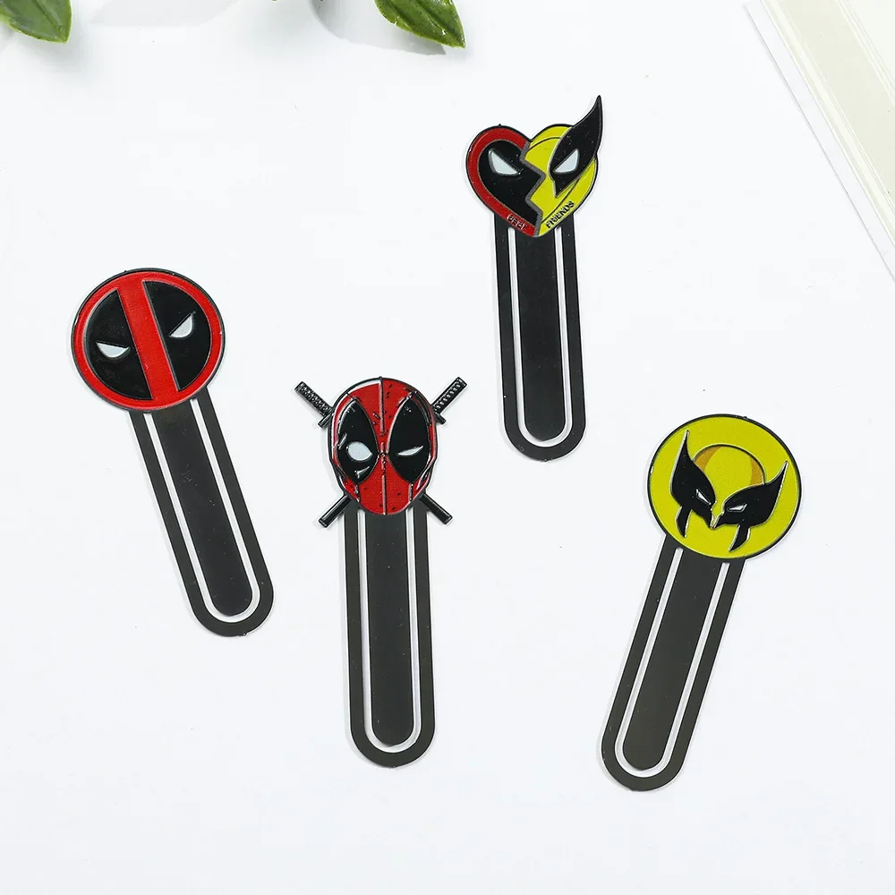 

Deadpool & Wolverine Marvel Superhero Anime Figure Metal Bookmark Deadpool 3 Peripheral Cute Decoration Accessories Kids Gifts