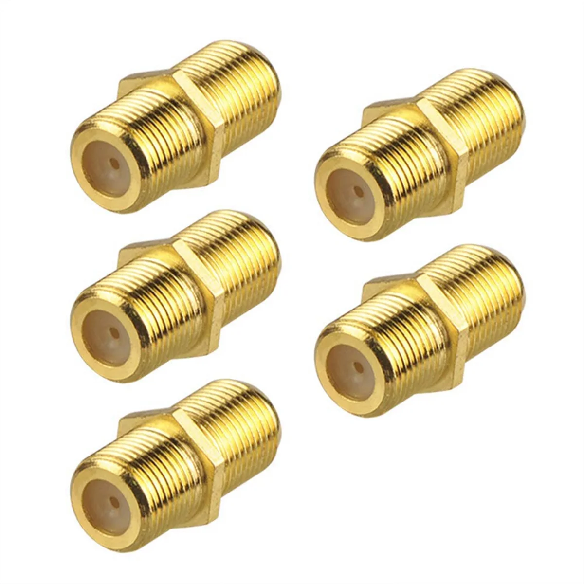 Conector de cabo coaxial de 5 pces, adaptador banhado a ouro tipo f rg6 fêmea para fêmea extensor de cabo coaxial para cabos de tv