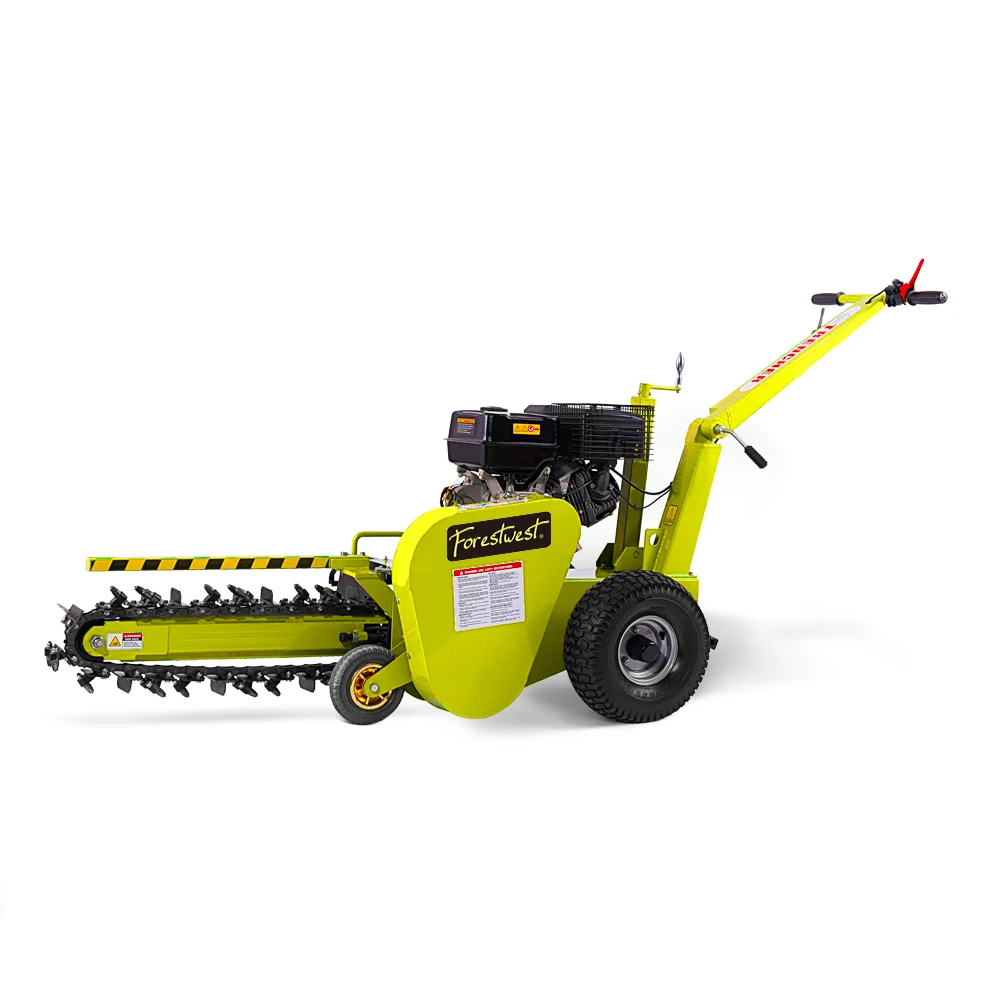 Walk Behind Chain Trencher 15HP 600mm Depth Mini Ditcher Farm Trenching Machine