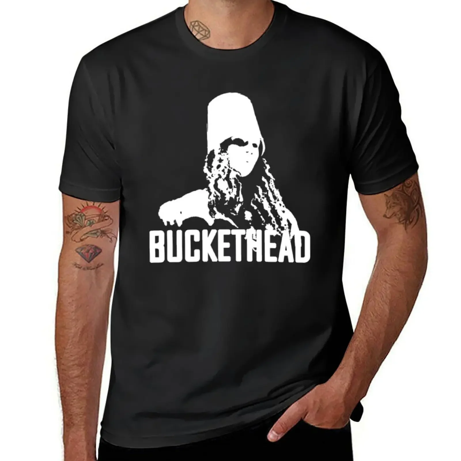 Buckethead T-Shirt vintage anime shirt plus sizes plain Short sleeve tee clothing for men