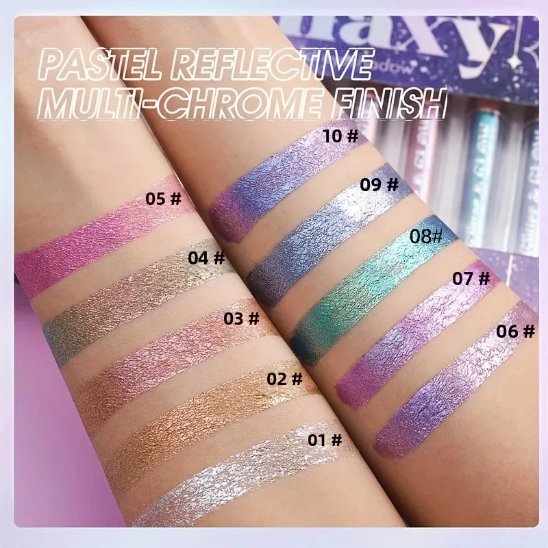 Zestaw cieni do powiek w płynie Diamond Shimmer - perłowy wykończenie, wysokopigmentowy, długotrwały brokatowy cień do powiek dla olśniewającego uroku