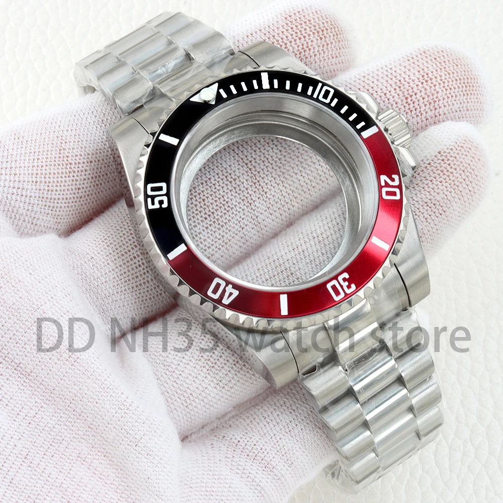 

NH35 Silver 40mm Watch Case Sapphire Glass Stainless Steel Presidential Bracelet for Submariner NH34 N35 NH36 NH38 Movement