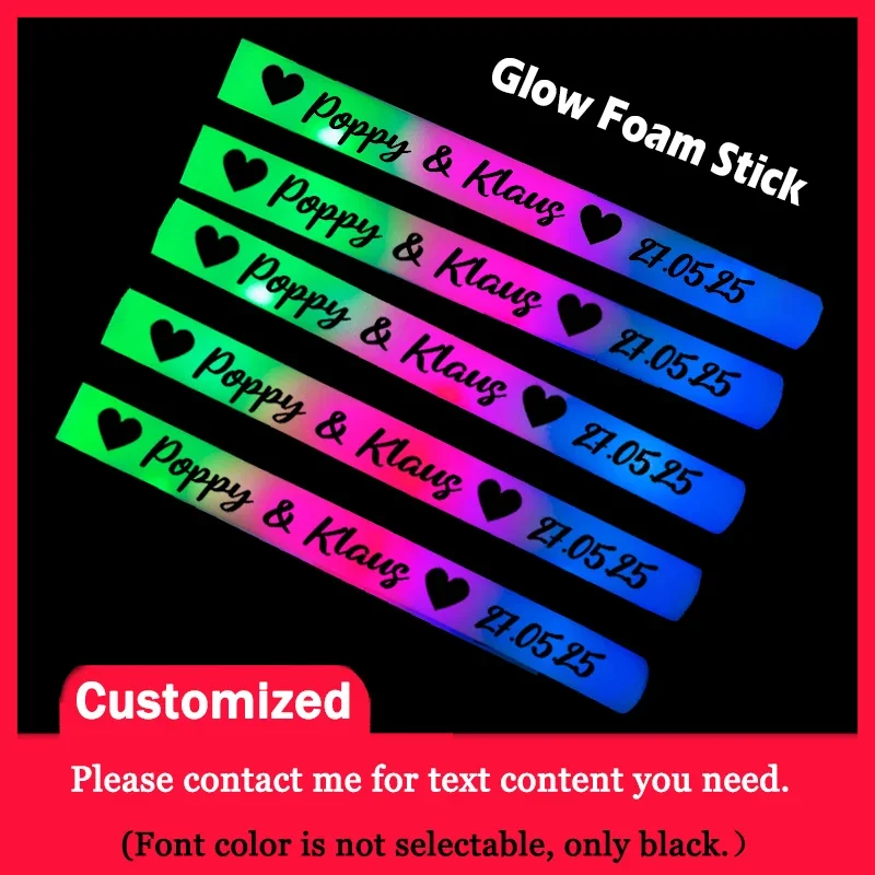 

30/60/80/100/120Pcs Glow Sticks RGB LED Glow Foam Stick Bulk Colorful LED Cheer Tube Dark Light Birthday Wedding Party Supplies
