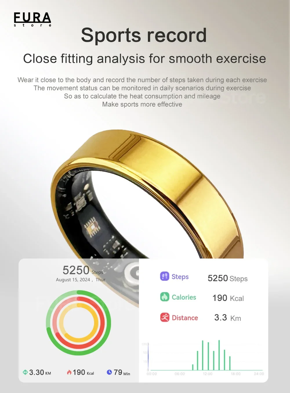 For SR08 Smart Ring Heart rate monitor Blood Oxygen Sleep Smart Ring IP68 and 5ATM waterproof,multi-sport mode for men and women