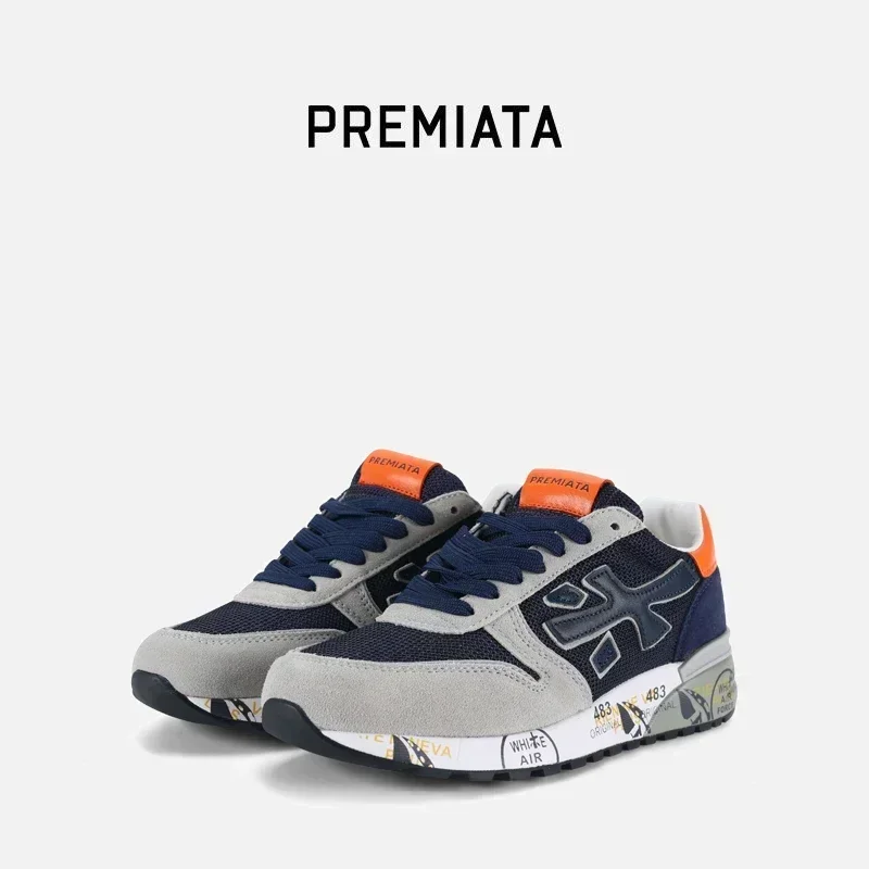 Premiata Spring/Fall Luxury Platform Casual Shoes Men's Layered leather denim leather Mikland Steven Training outdoor jogging sh