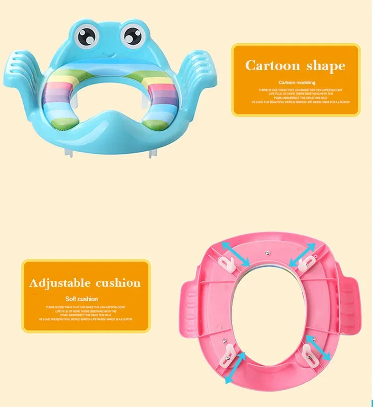 Baby-Toilettentrainer-Sitz mit Tritthocker und Leiter, verstellbarer Trainingsstuhl, bequemer, niedlicher Cartoon-Toilettensitz für Kinder – Detail 6