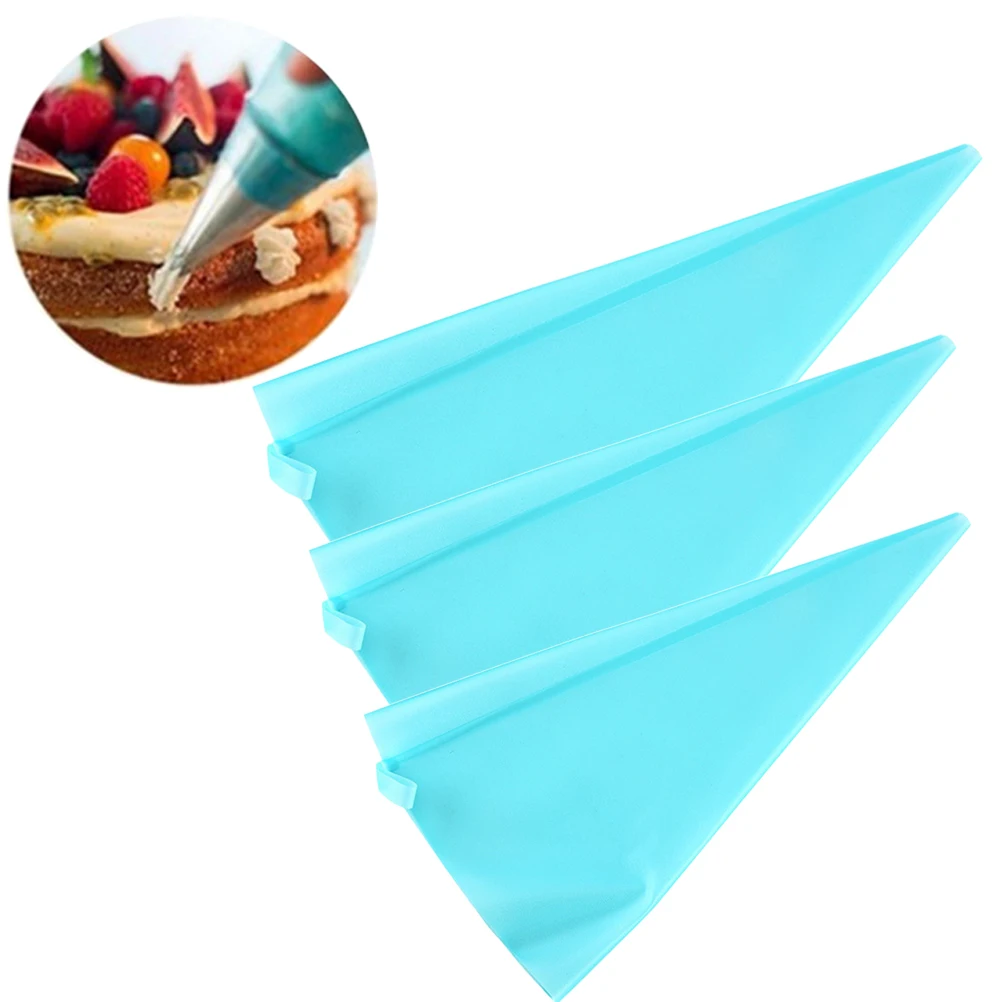 

3 Pcs TPU Pastry Bag Set Reusable Cake Decorating Icing Bags with 3 Sizes for Baking Non-Toxic