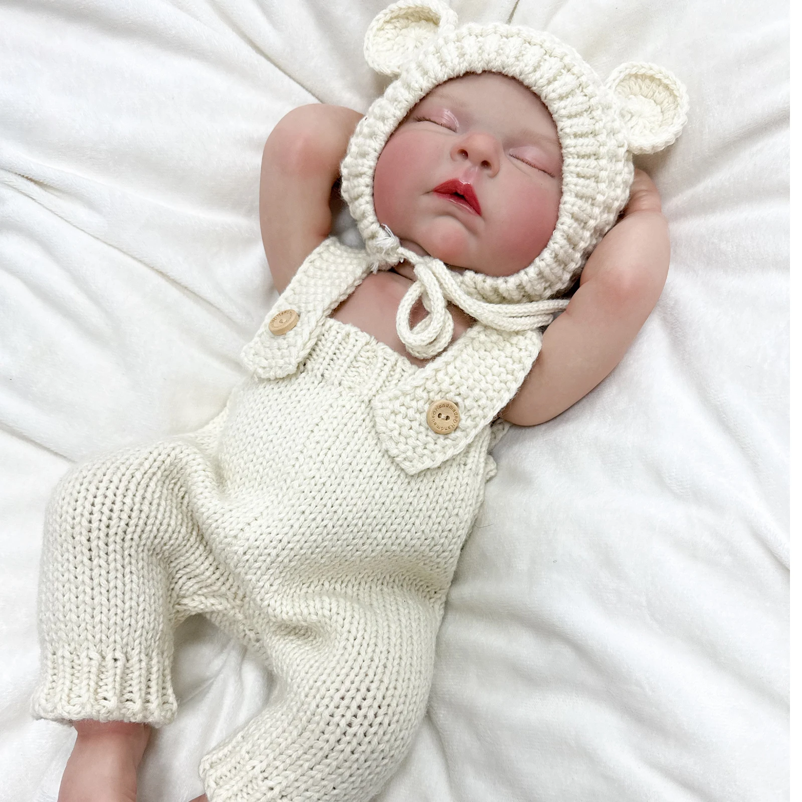 18inch Reborn Baby Doll Peaches Avatar Sleeping Baby Doll Handmade 3D Blue Skin Multiple Layers Painting with Visible Veins
