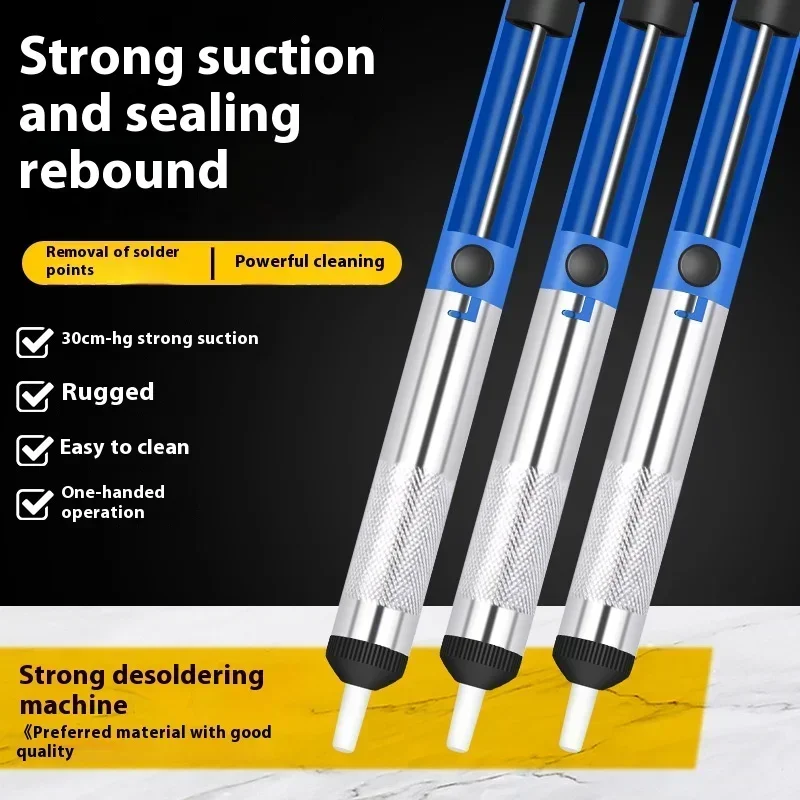 Semi-Aluminum Tin Suction Device, Desoldered Nozzle Tip, Automatic Rebound Manual Anti-Slip Tin Suction Pump, Desoldering Pumps