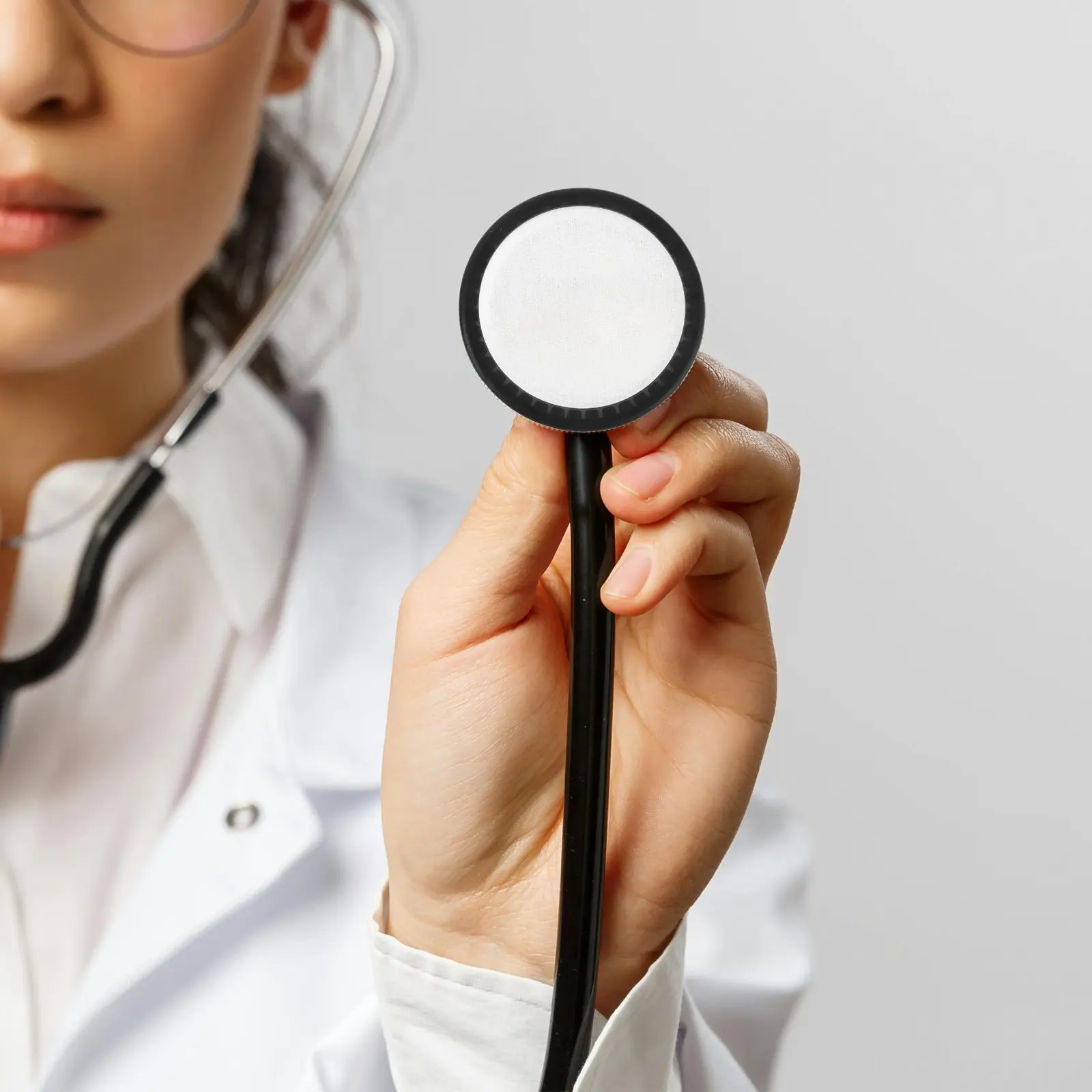 1Set Stethoscope Replacement Accessories Set Black Diaphragm Anti-Chill Ring Repair Kit Spare Parts for Clinic Use