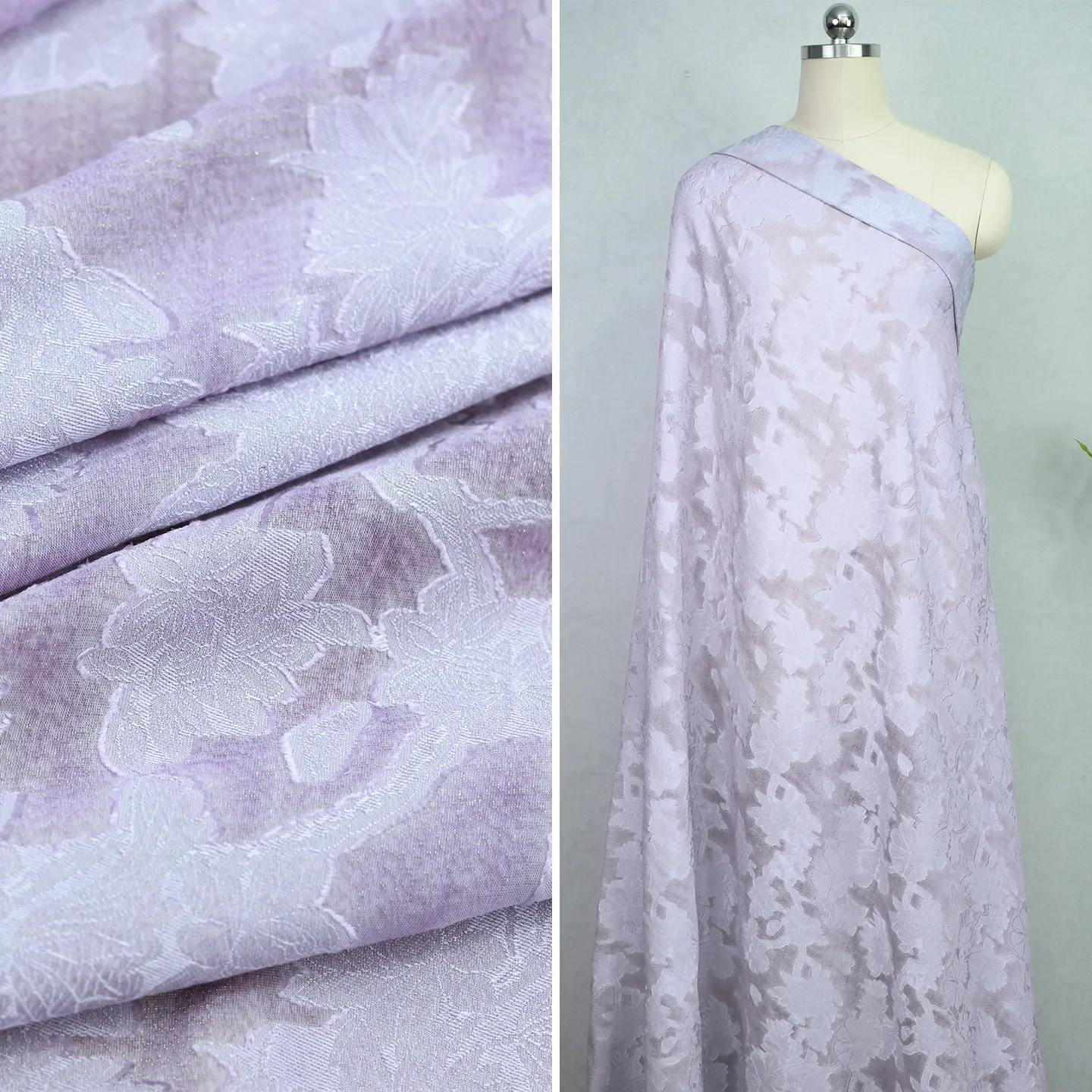 High Quality Ziyun Flower Shadow Hand-Fried Silk Sprinkling Cut Flower Silk Surface Fabric