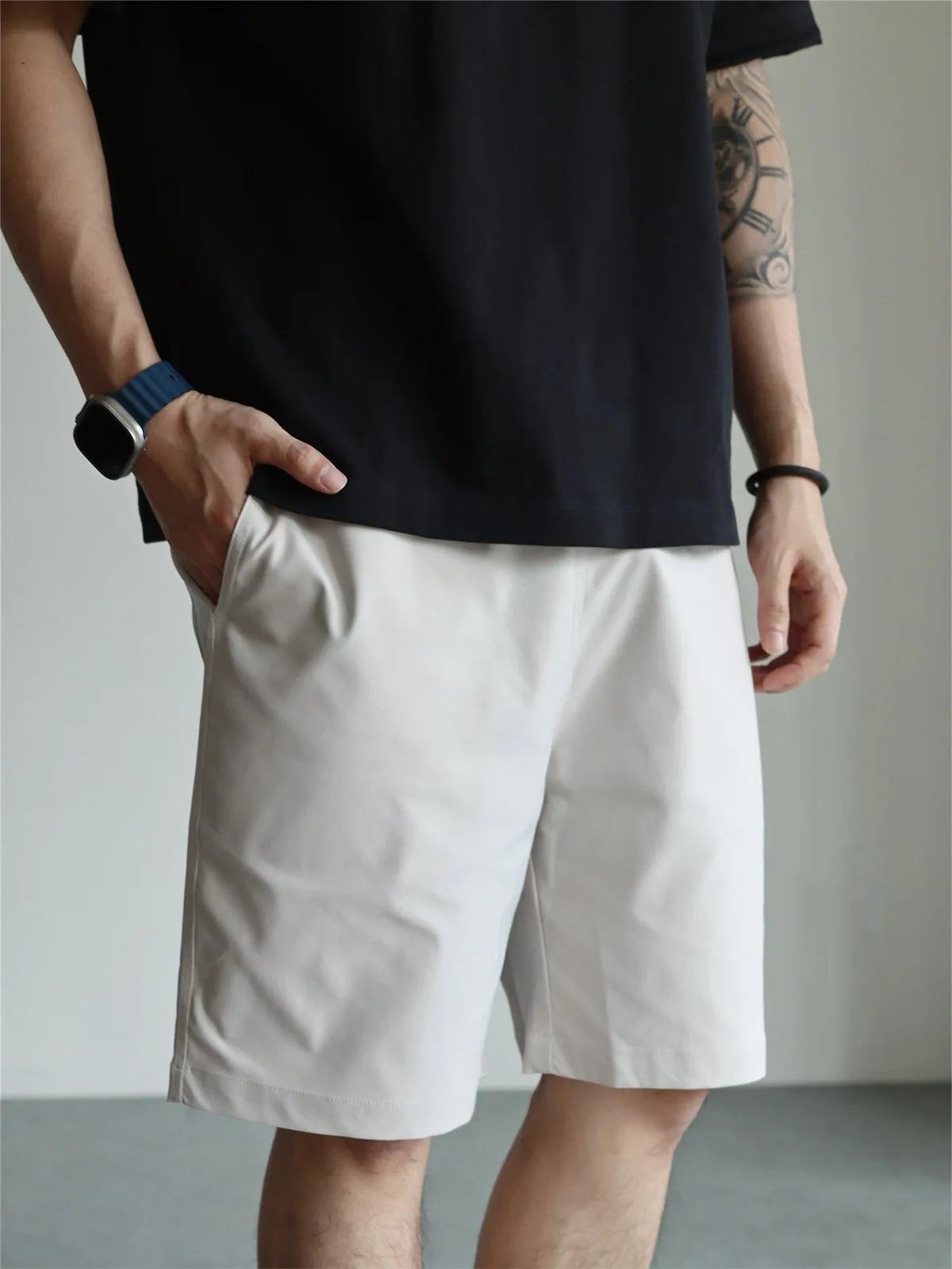 Men's Quick-Dry Casual Shorts Water, Oil & Stain Repellent Outdoor Performance Sport Shorts with Elastic Waist