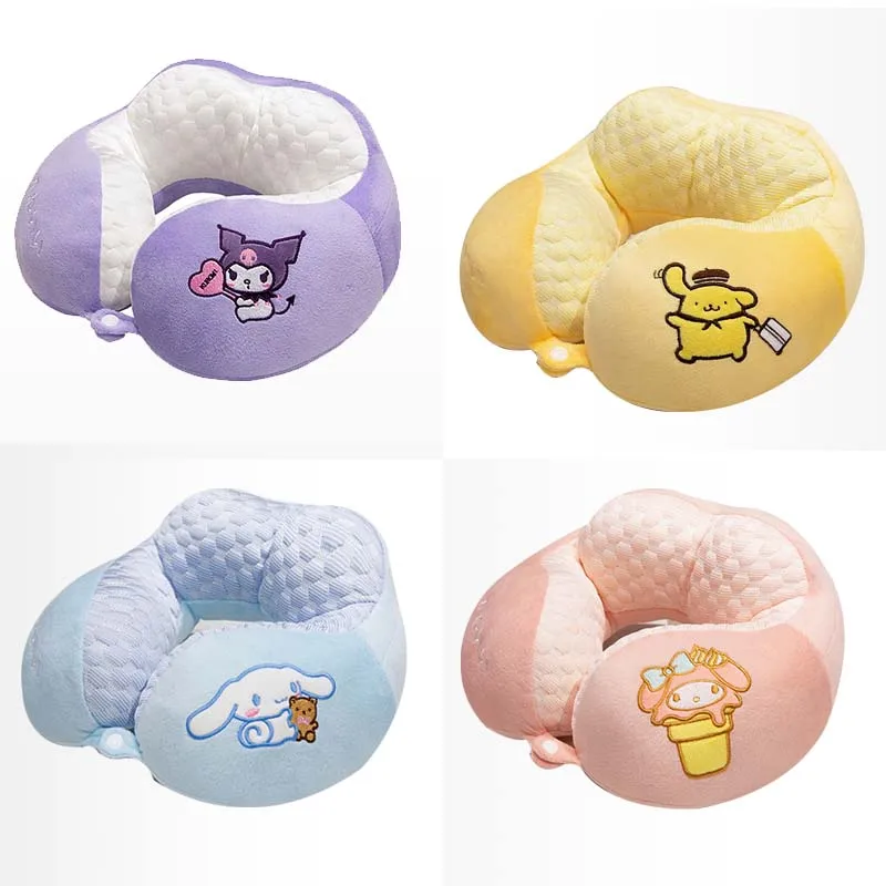 New Hump Cartoon U-shaped Pillow PP Cotton Crystal Velvet Napping Pillow Portable Travel Neck Pillow Student Cervical Cushion