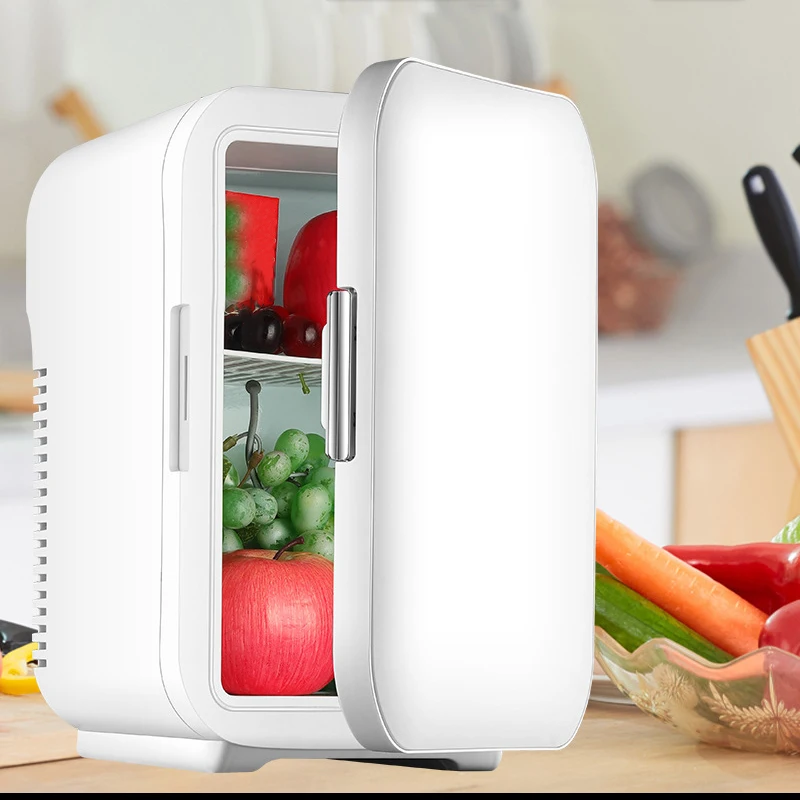 10L Car Small Refrigerator Vertical Dual-Use Portable Cooling Heating Refrigerator Dormitory Household Beauty Small Refrigerator