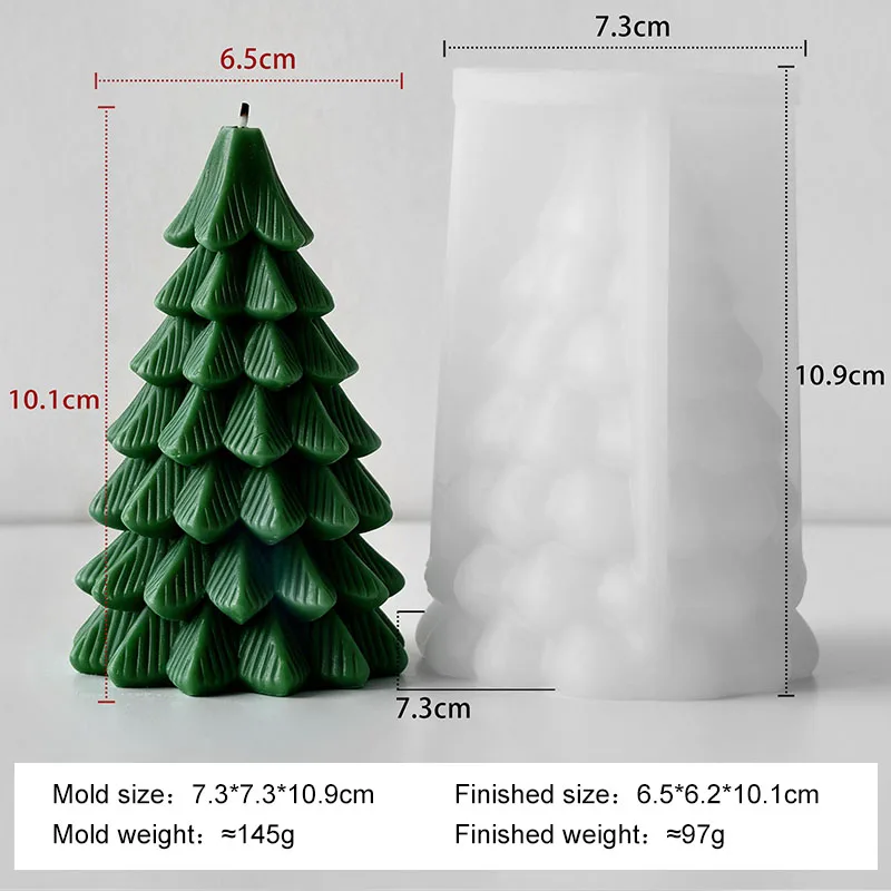 DIY Weihnachtsbaum-Serie Silikonform Handgemachte Aroma-Kerzen Gipsform Weihnachtsdekoration Kerzenherstellungszubehör