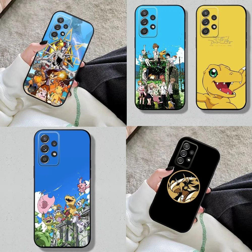 Anime D-Digimon Phone Case For Samsung S24,S23,S22,S21,S20,S10,S10E,S9 Plus FE Note 20 Ultra 10,9 Plus Black Cover Shell