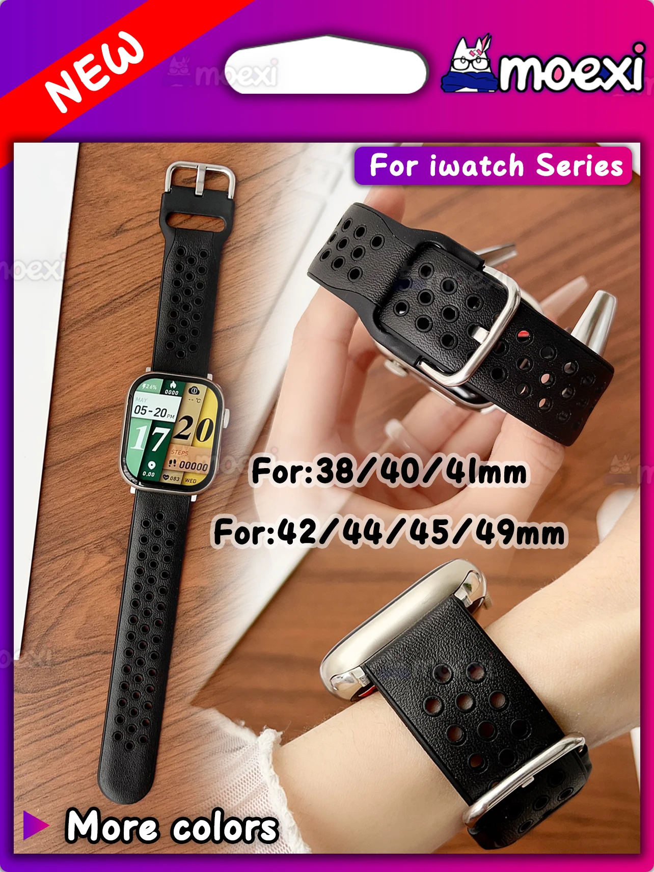 Silicone covered leather strap for Apple Watch Ultra2 49mm S9 DT8 Accessorie iWatch45/41/38/42/40/44MM band S10proMax LG59 ultra