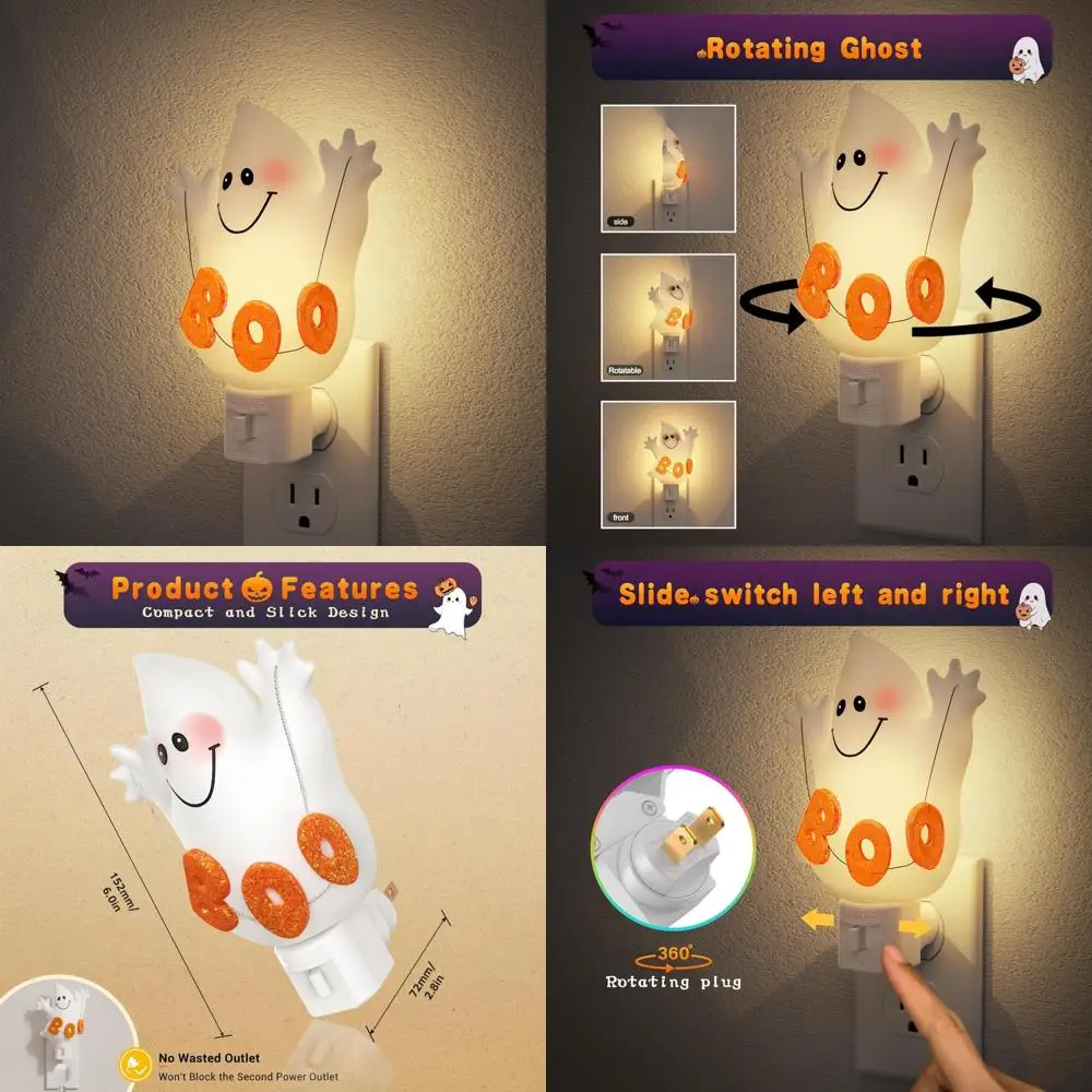 

Ночник-призрак, ночники 3000k, подключи к стене, милый и забавный ночник на Хэллоуин для детей, ночник-призрак с вилкой