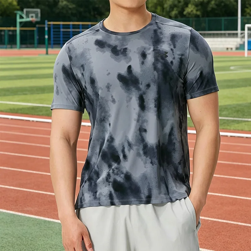 Camiseta de manga corta Under Armour, nuevo estilo para hombre, cuello redondo, media manga, estilo deportivo y casual 1389804-494-024-377