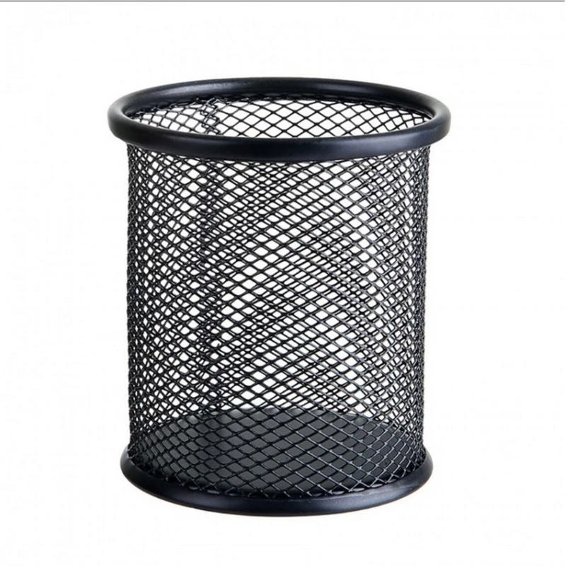 C90C Mesh Metal Pencil Storage Office Desk Pen Pencil Holder Container Pot
