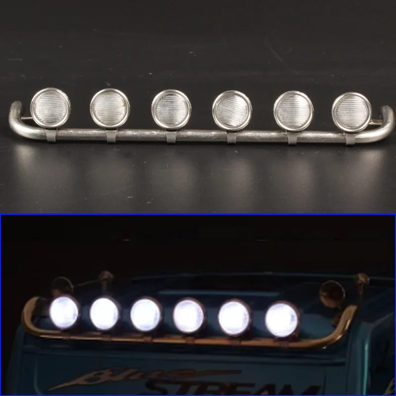 LXYRC 1pcs Metal Simulation High-end 6-spotlights for 1/14 Tamiya RC Truck for SCANIA R730 R620 R470 Car