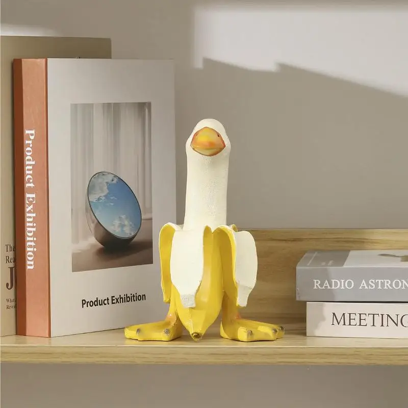 

Banana Duck Statue Creative Funny Garden Modern Bright Colors Ducks Banana Shape Ornament Miniature Gifts Supplies For Desktop