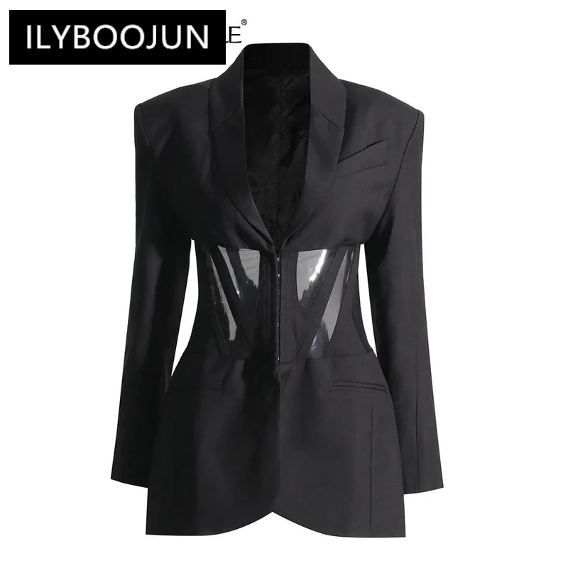 ILYBOOJUN Slim Minimalist Blazers For Women Notched Collar Long Sleeve Temperament Blazer Female Fashion Style Clothing New