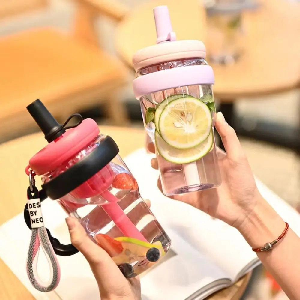 Good-looking Water Bottle with Straw Tea Infuser Leak-Proof Sports Water Bottle 1200ml Plastic Lucky Belly Cup Home