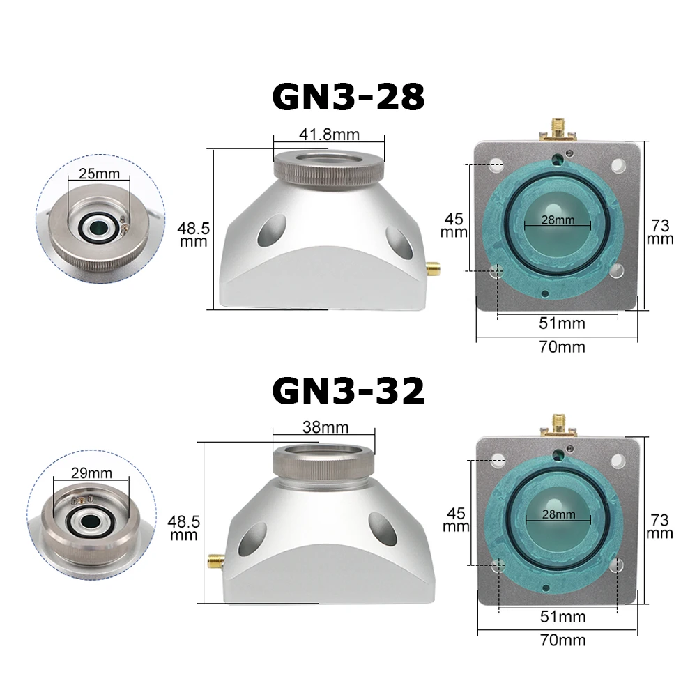 Bodor TRA Nozzle Sensor Connector Laser Nozzle Connection Part GNT3 GNT6A GN8 GN12 GN20 Capacitance Sensor Laser Head Bottom Kit