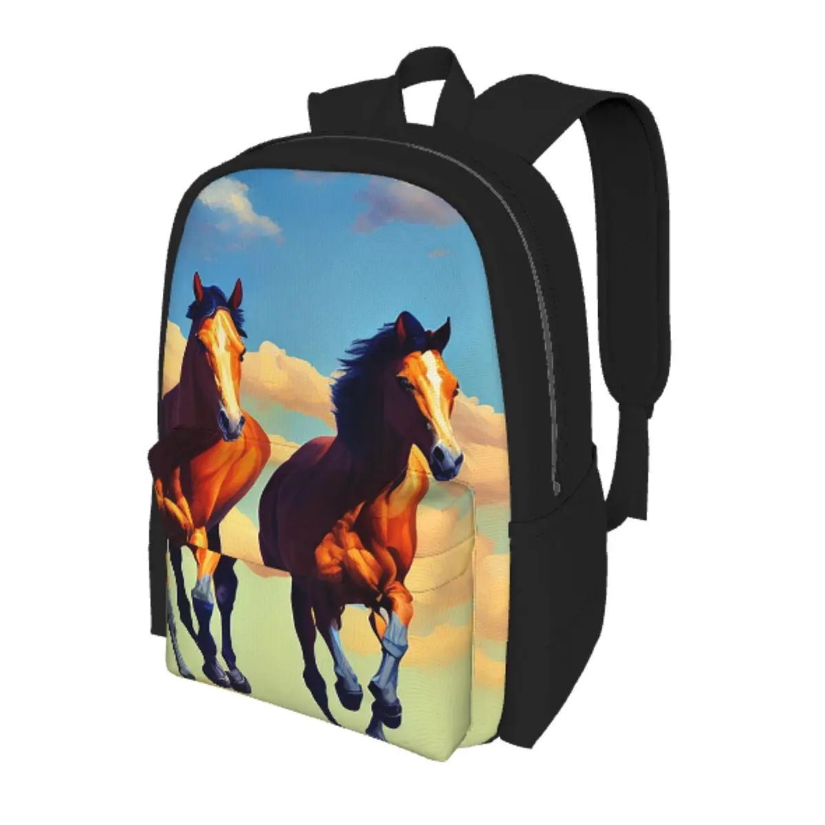 

Running Horse And Equestrian Student Backpack School Bag Hiking Travel Daypack for Men Women Bookbag Shoulder Bags