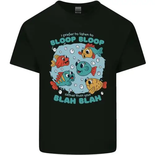 Bloop Funny Fishing Fisherman Mens Cotton T-Shirt Tee Top