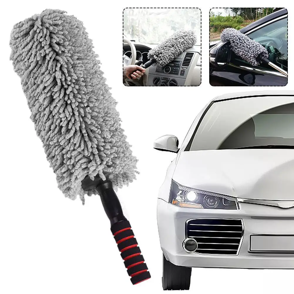 Car Washer Big Mop Duster Brush Soft Microfiber Interior Tool Accessories Cleaner Automotive Washing RV Motorcycle Clean Q7L3