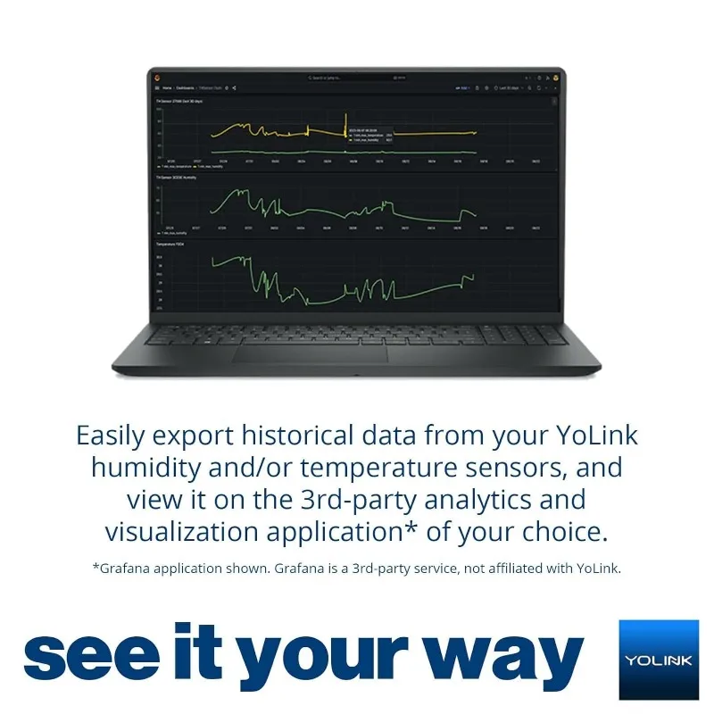 YoLink 2-Pack X3 Versi Pencatat Data Suhu Kelembaban, Jangkauan Nirkabel Terpanjang, Baterai 5+ Tahun, Email/Teks/Peringatan Aplikasi, Ale