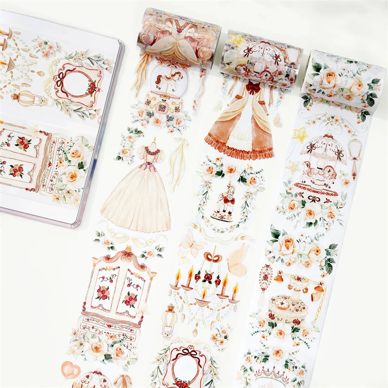 7cm Wide Scrapbooking Stickers WT Original Masking Tape Princess Room Neutral Washi Tape Journals Decorative Stickers 5m