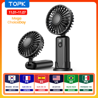 TOPK 5000mAh Mini Handheld Fan, USB Desk Fan, Personal Neck Fan Rechargeable Portable Fan Cooling Folding Electric Fan for Room