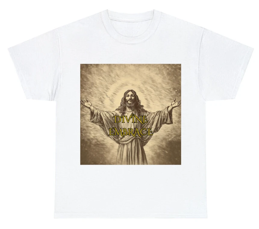 

Футболка с рисунком Христоса, Религиозное искусство, «Божье Обнимание», «Бог любовь», аниме Графические футболки высокого качества из 100% хлопка с коротким рукавом