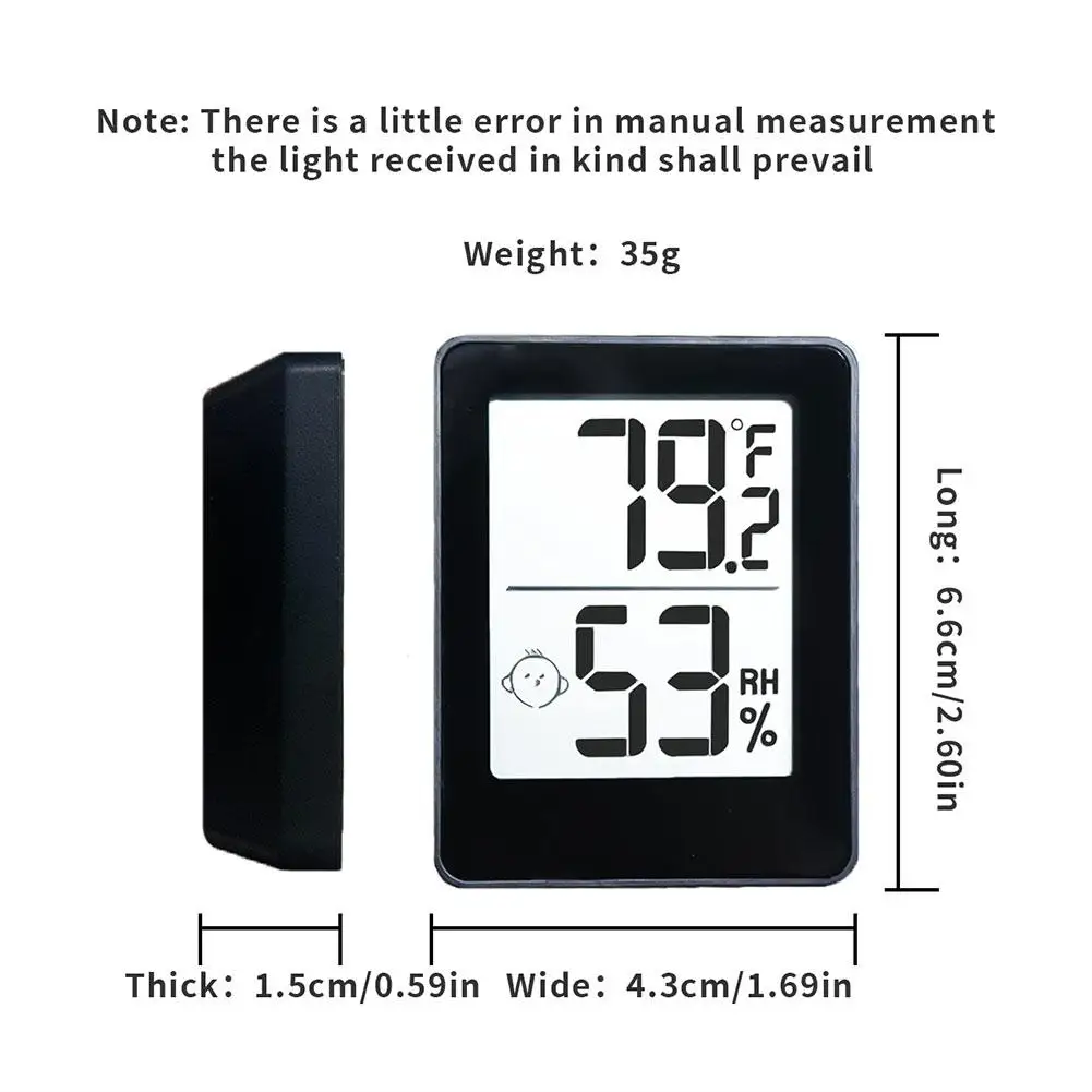 Termometer LCD Digital Mini, termometer LCD desain sederhana halus, Sensor temperatur hisap magnetik kontrol otomatis