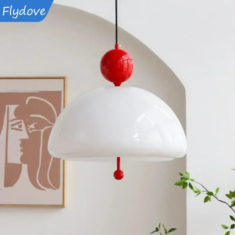 New Personalized LED White Jade Glass Pendant Light Creative Restaurant Coffee Shop Bedroom Study Pendant Light Indoor Lighting