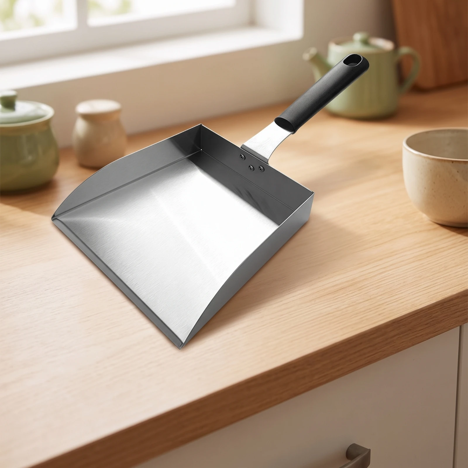 Grill Shovel with Detachable Handle Sturdy Food Transfer Shovel Griddle Food Mover Easy to Clean Utensil Multipurpose
