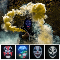 LED Luminous Face Cover Light Up Face Changing Full-Color Display DIY Picture App Controlled Mask Halloween Cosplay Prop