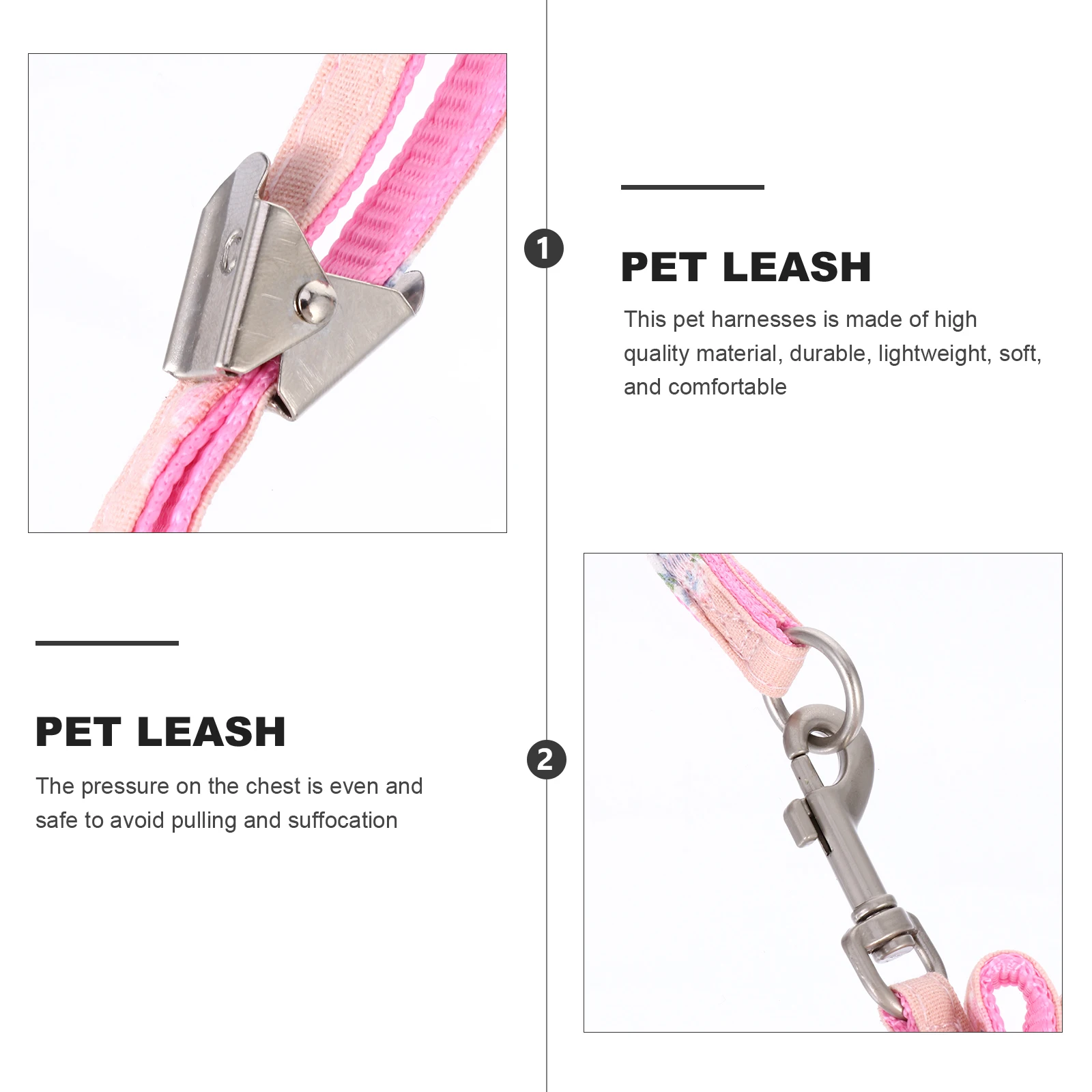 

Dog Leash Harness with Puppy Suspenders Set Pet Walking Vest Adjustable Nylon Webbing