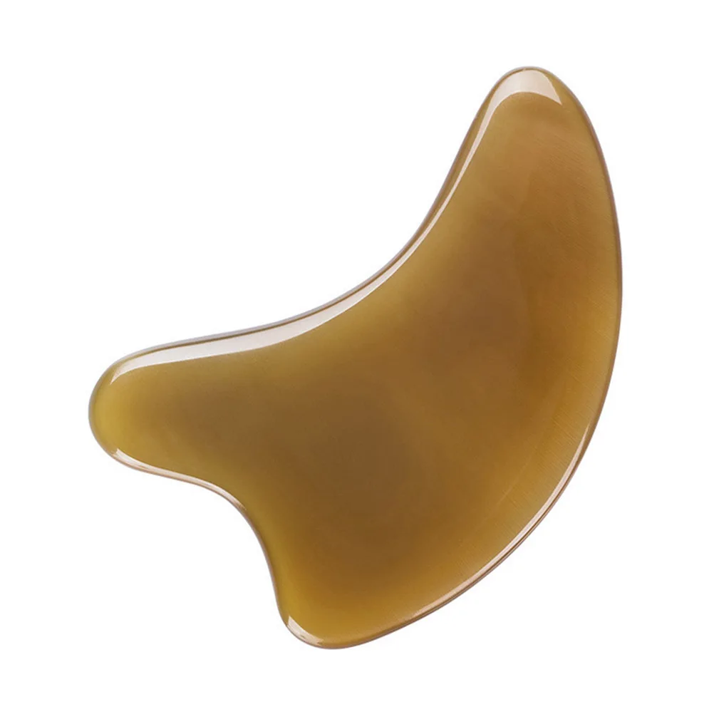 1Pcs Ox Horn Massage Scraping Tool 5mm Smooth Edges Face Neck Body Pain Relief Guasha Horn Scraping Board Face Scrapping Piece